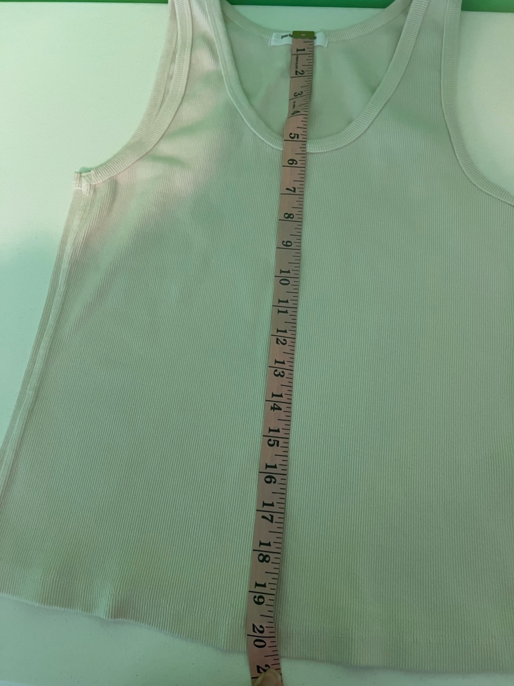 perfectwhitetee Cream Ribbed Scoop Tank blonde long tank - Picture 3 of 3
